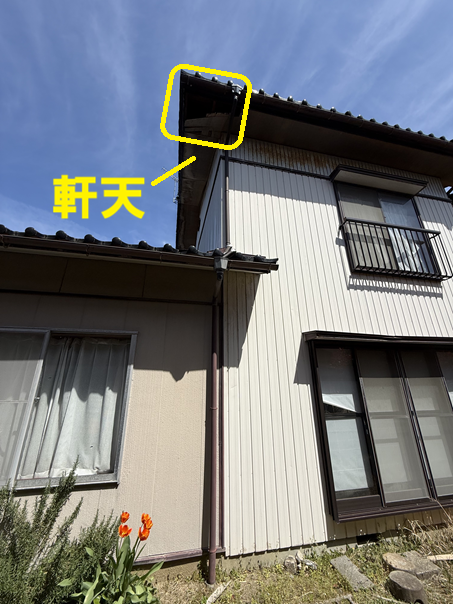 軒天が剥がれてきています