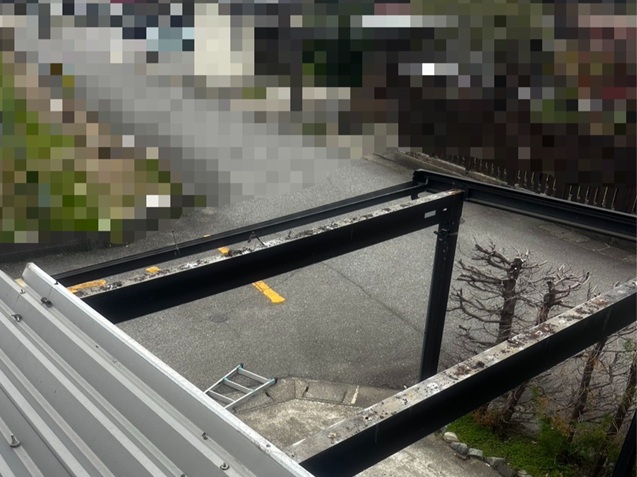 既存の折板撤去