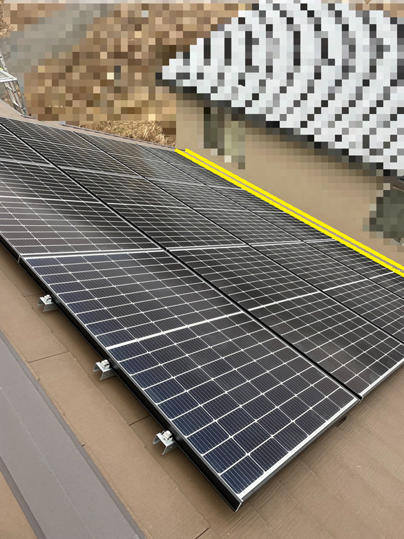 スレート屋根に太陽光パネルが設置してあり雪止めを設置したいとのお問い合わせ