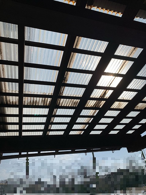 カーポート屋根　張替え　施工前