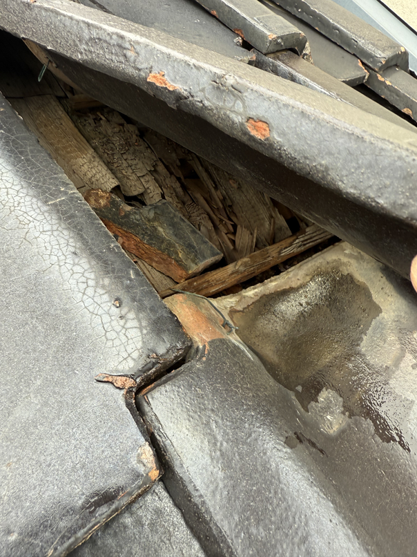 屋根下地が傷んでいます