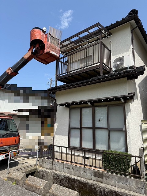 スカイマスター　ベランダ屋根　パネル張り替え