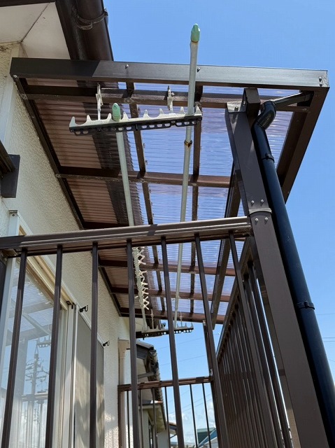 スカイマスター　ベランダ屋根　パネル張り替え　仕上がり