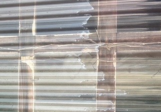 物干し場　屋根　張替え　亀裂