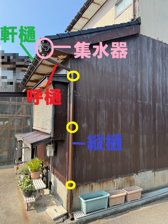 集水器・呼び樋・縦樋も繋ぎ合わせて設置