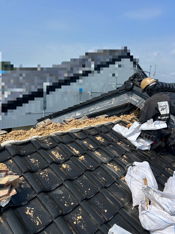 棟瓦積み直し 解体