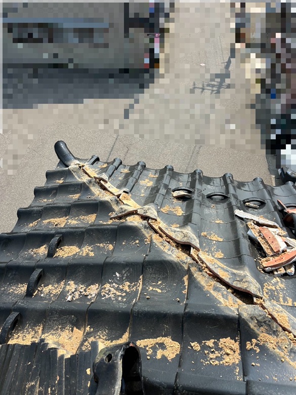 棟瓦積み直し　解体