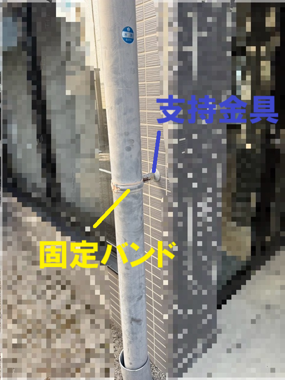 縦樋を固定しているバンド