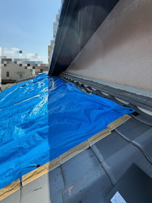 外壁との取り合いに水切り設置