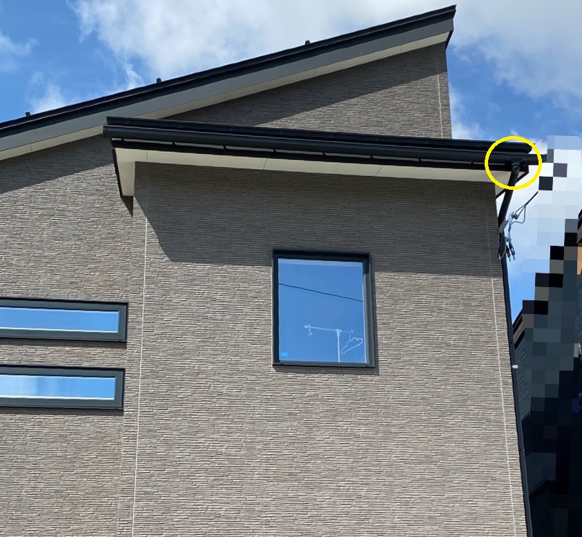 雨樋掃除　集水器の場所