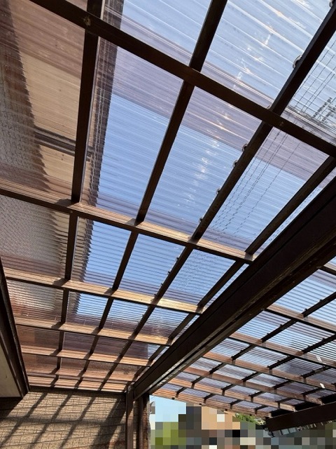 車庫　ポリカ屋根　張替え　施工後