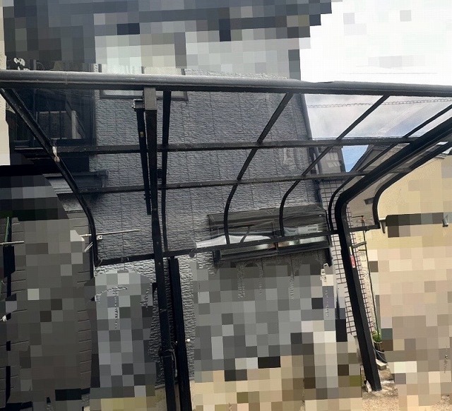 片流れカーポート　屋根パネル交換　施工後