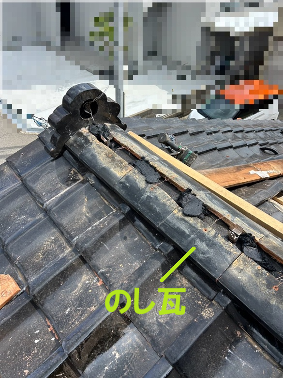 のし瓦１段目設置