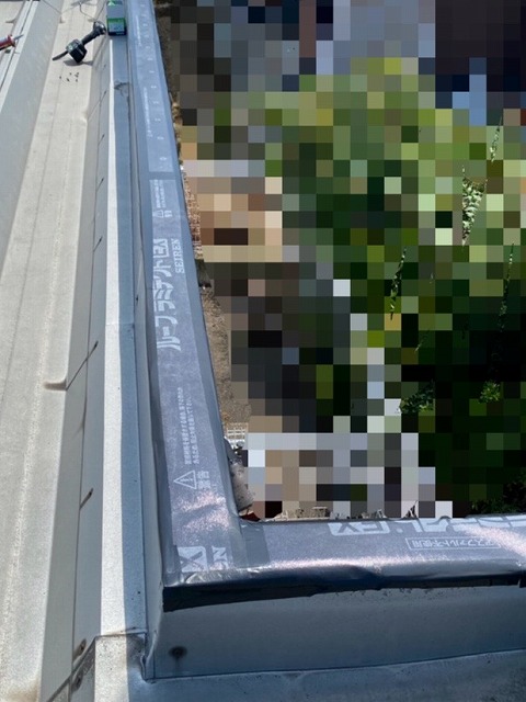 笠木　交換　防水シート設置