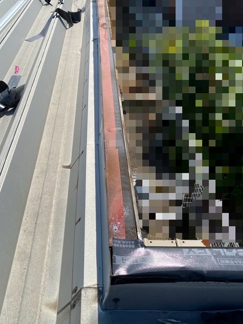 笠木　交換　古い鋼板撤去