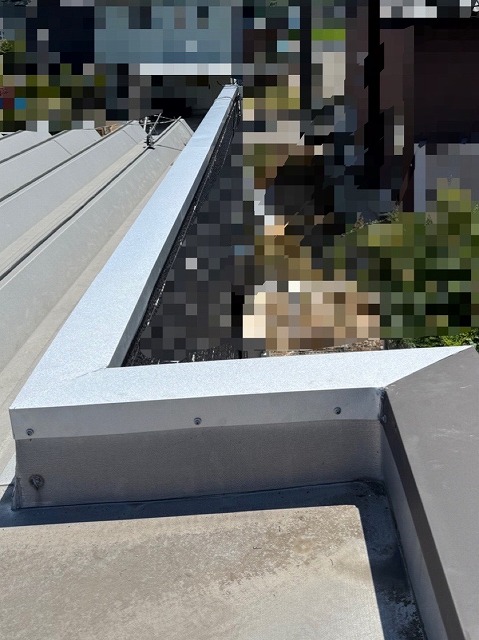 笠木　交換　GL鋼板設置