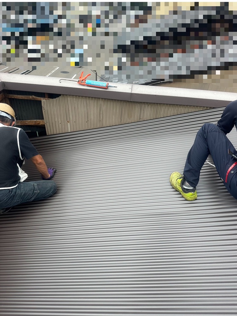 新しい波板を設置します