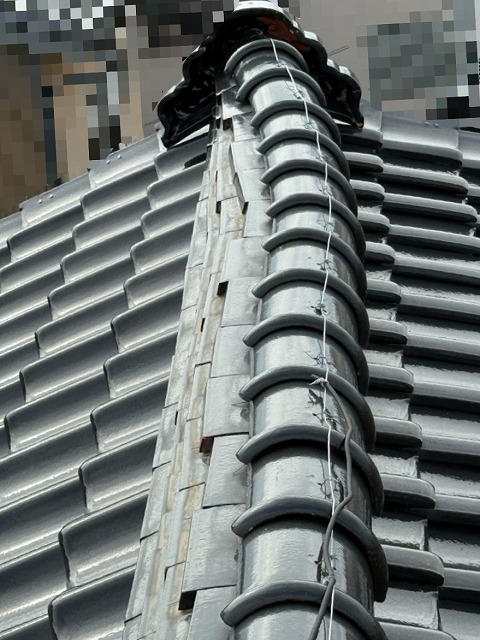 瓦　棟ズレ　棟積み直し　施工前　