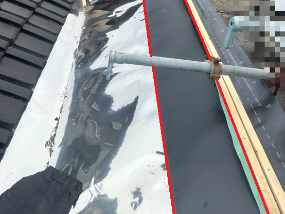 取り合い水切りもステンレス設置