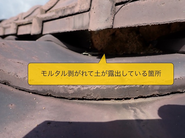 モルタル剥がれ