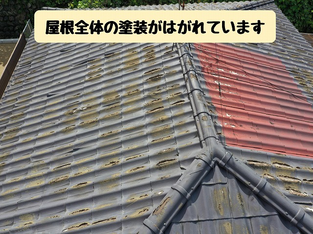 塗装の剥がれが進行した面の状態