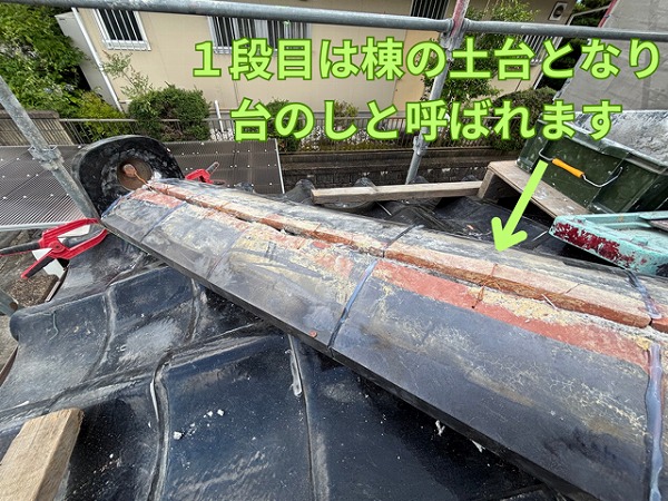 可児市緑ヶ丘にて台のし施工の様子2