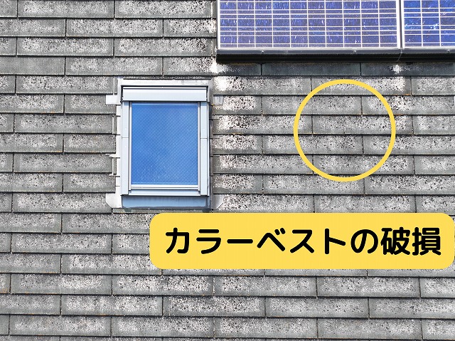 カラーベストの割れ破損