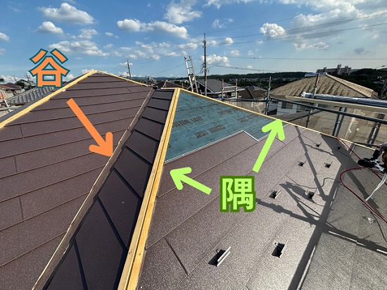 多治見市二階建て住宅の二階部分にて平部施工の様子