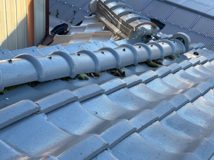 可児市　下り棟に苔