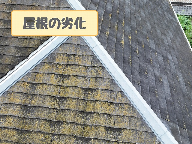 可児市大森　瓦の劣化