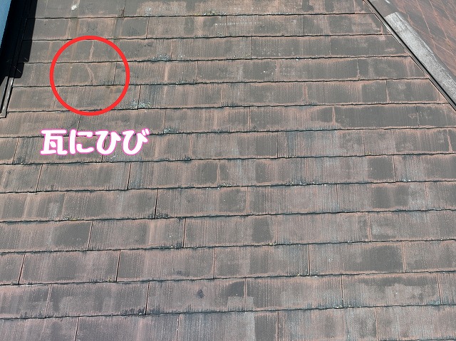 瓦のひび割れ②