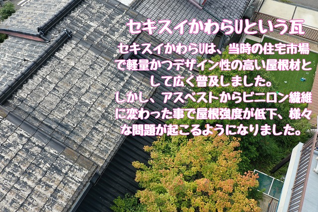 セキスイかわらUという瓦（屋根面の広がり）