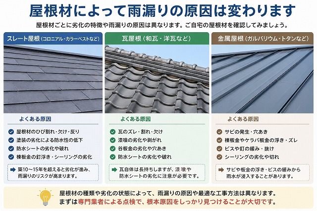 雨漏りコラム用屋根材の写真