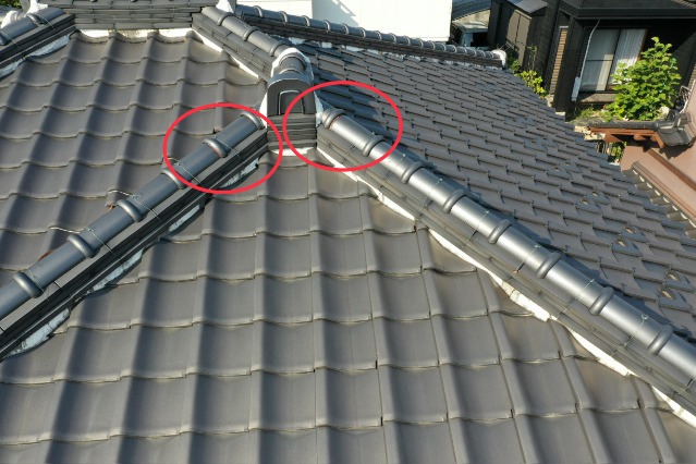 多治見市西坂町　棟のずれ