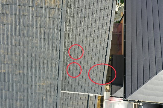 春日井市高座台 上から見た屋根の写真