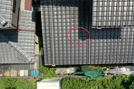 多治見市幸町　上から見た屋根の写真