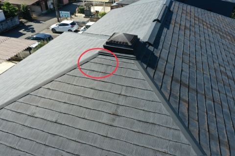 多治見市　上から見た屋根の写真