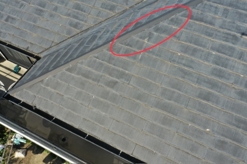 多治見市　上から見た屋根の写真