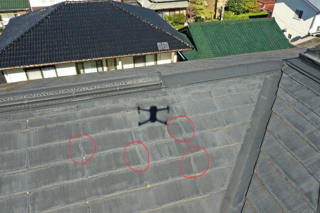 可児市　瓦のひび