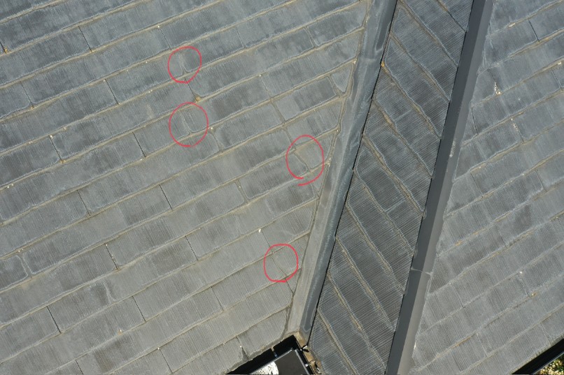 上から見た屋根の写真