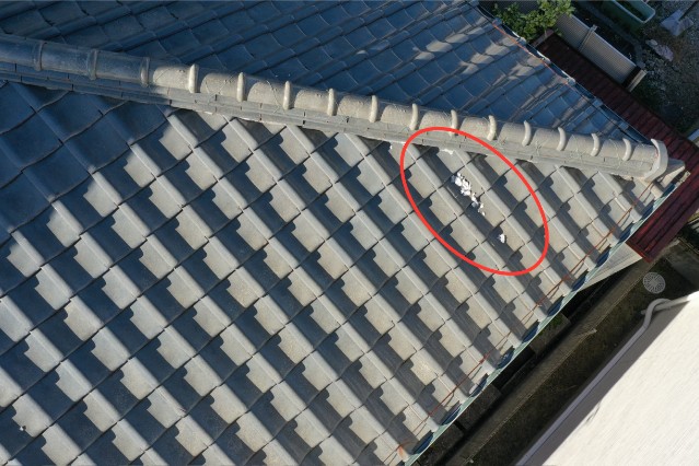 春日井市　漆喰はがれ