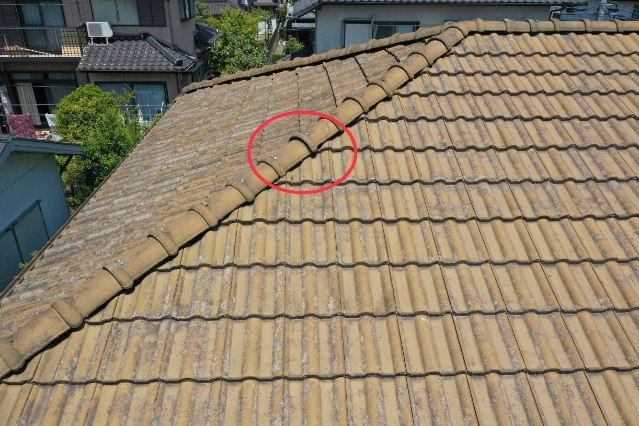 可児市皐ヶ丘　瓦のずれ
