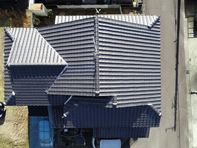 多治見市希望ヶ丘　上から見た屋根の写真