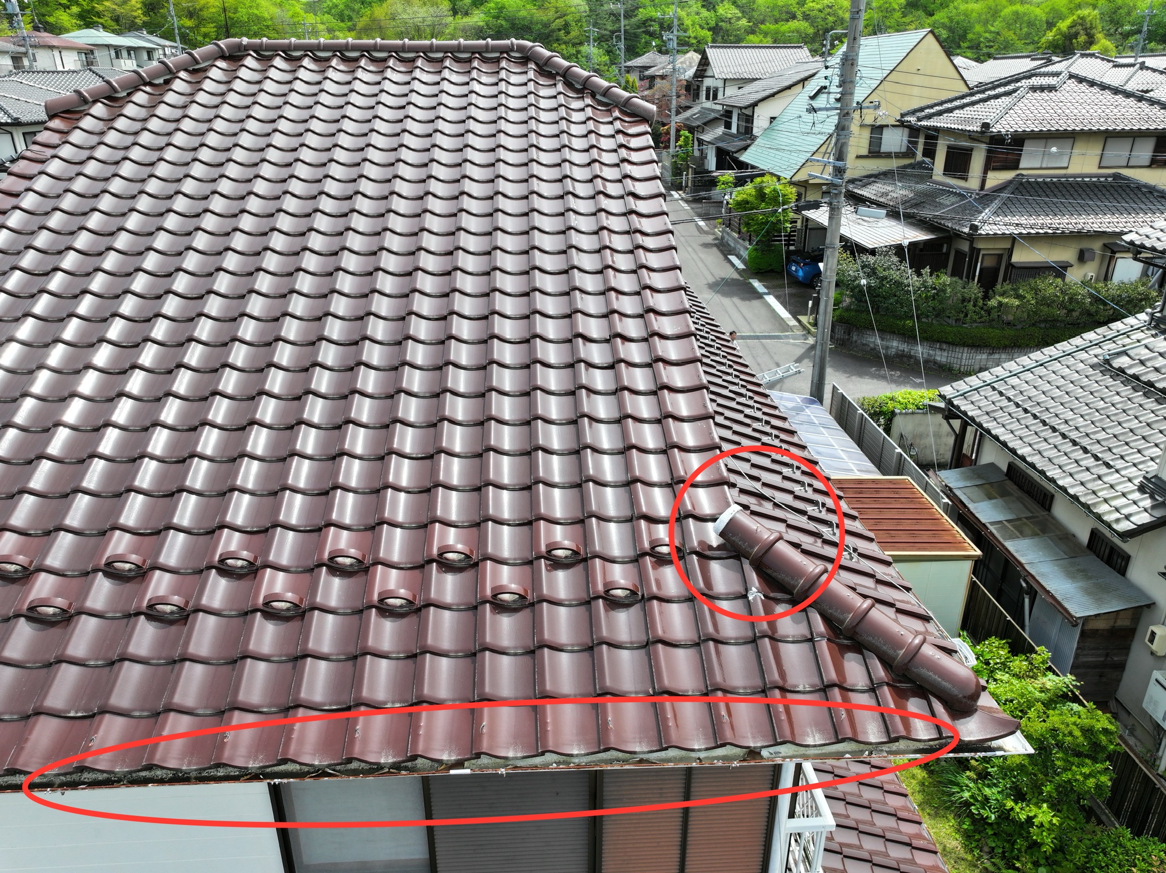 棟のズレている写真