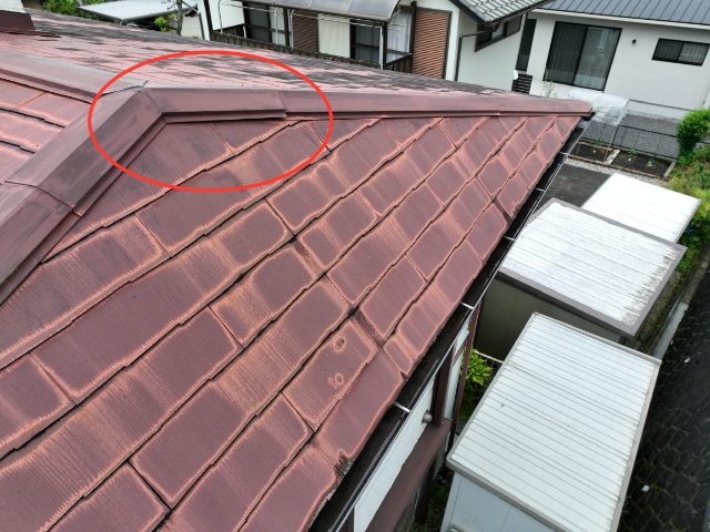 可児市　瓦にひび