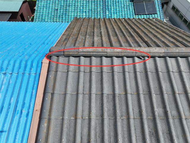 多治見市音羽町　棟のずれ