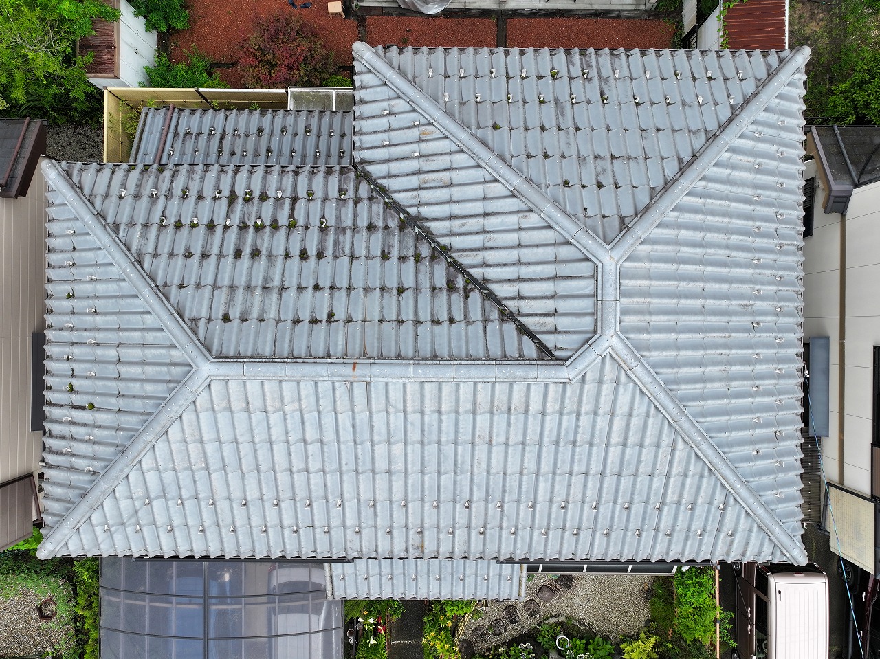 上空から見た屋根