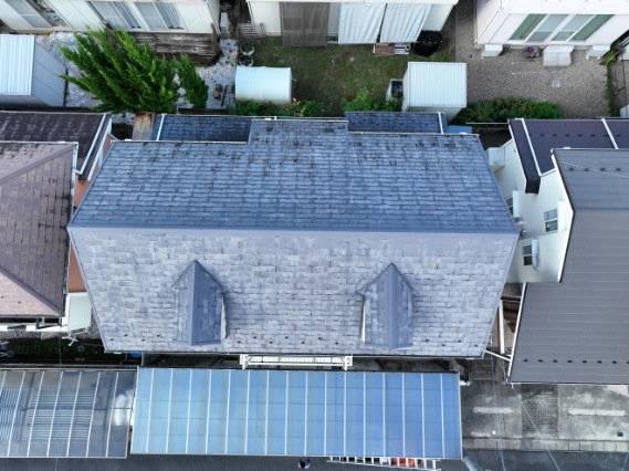 美濃加茂市　上から見た屋根の写真