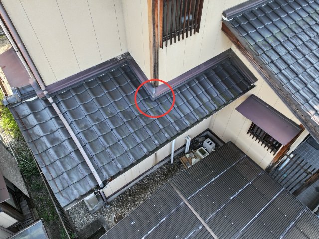 瑞浪市　壁際の瓦ずれ