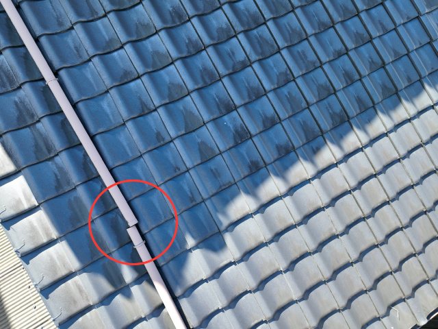 多治見市希望が丘　雨樋破損